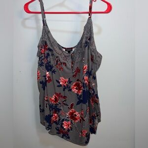 Torrid Ava Cami stretch challis floral grey